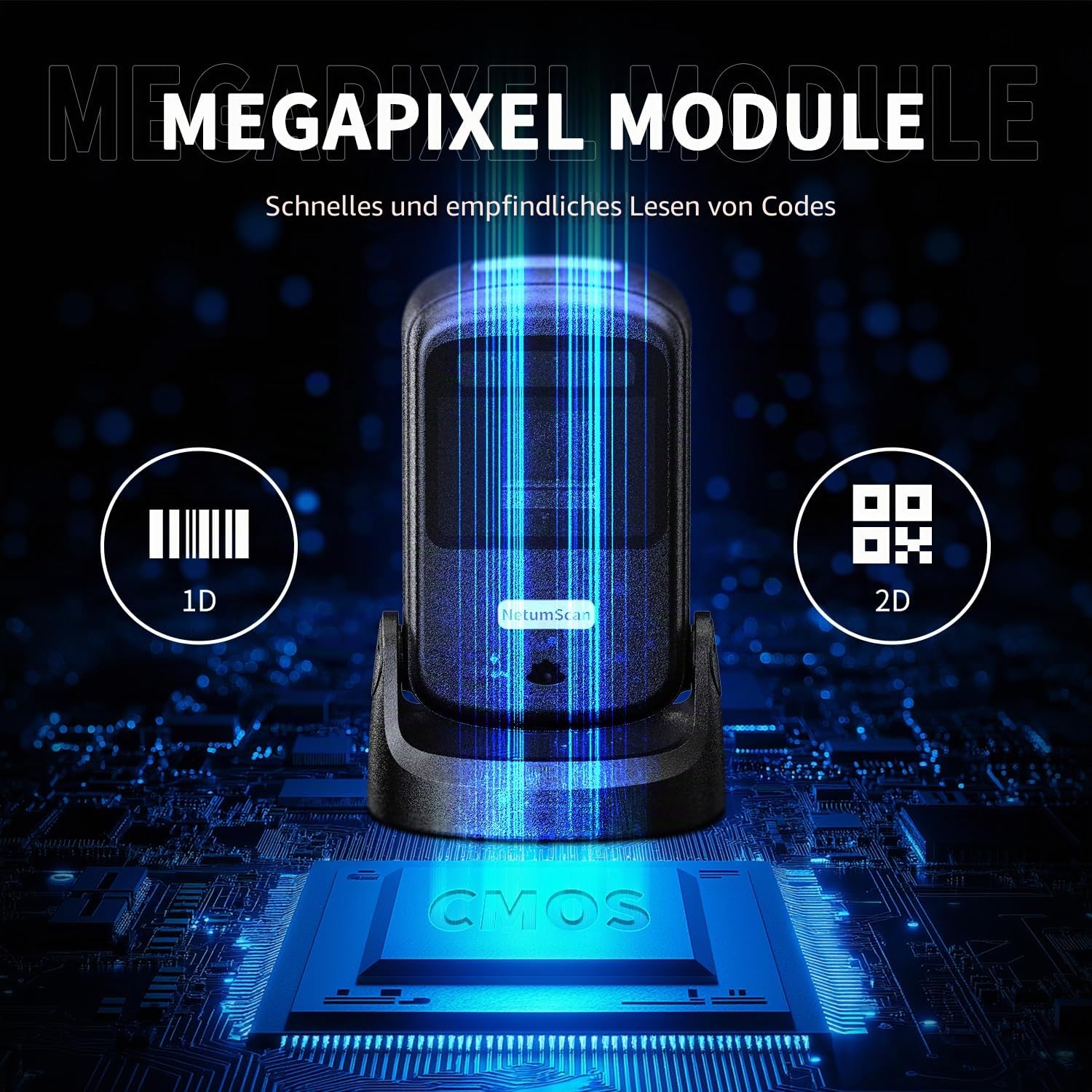 NetumScan Omnidirektionaler USB-Techniker für Supermärkte und Lager, kompatibel mit Windows/Mac/Linux CN-40