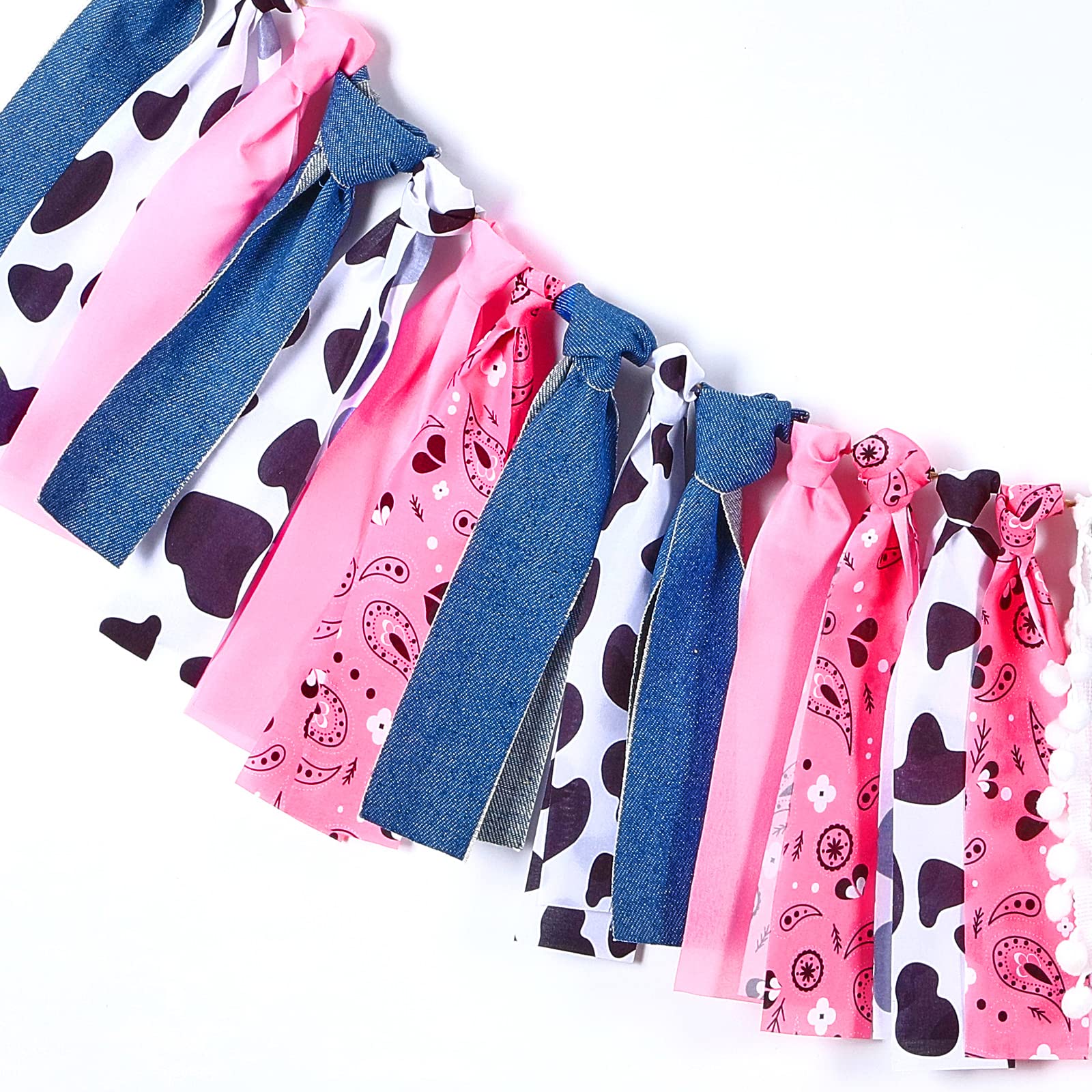 Banner Per Seggiolone Cowgirl 'My First Rodeo' Per Primo Compleanno, Decorazioni Festa Bambina, Tessuto Denim E Poliestere - 5