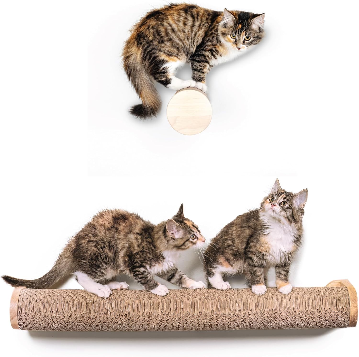 Ascentials Bundle - Milestone + Moonbeam Path - Sisal Corrugated Wall Mount Scratchers - Made w/Natural Materials