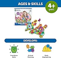 Vista 5 de Learning Resources Gears! Gears! Gears! Build & Bloom - Juego de construcción y floración, juguete de aprendizaje STEM, 116 piezas, a partir de 4