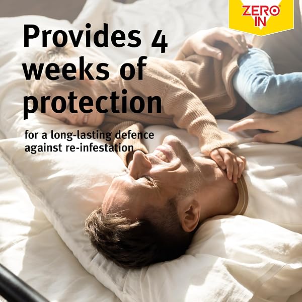 Zero In Bed Bug & Dust Mite Killer – Bed Bug Spray for Mattress, Bed Frames & Furnishings - Fast-Acting Aerosol Surface Treat - 4