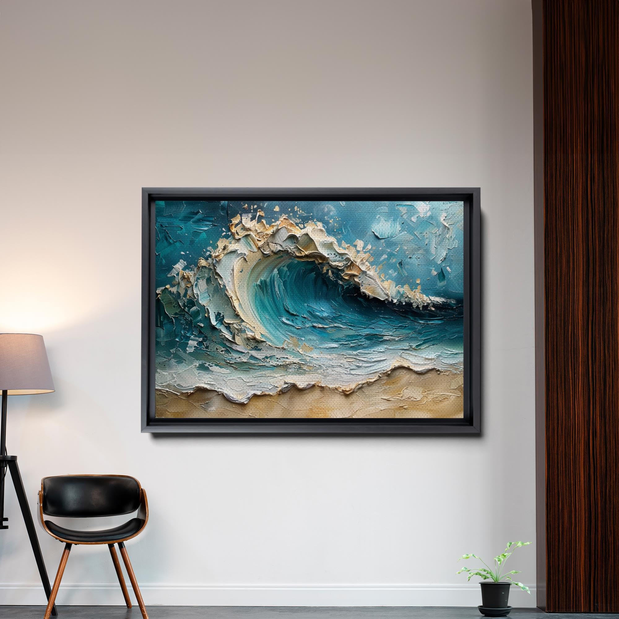 Amazon.com: Ocean Wave Painting On Canvas, Abstract