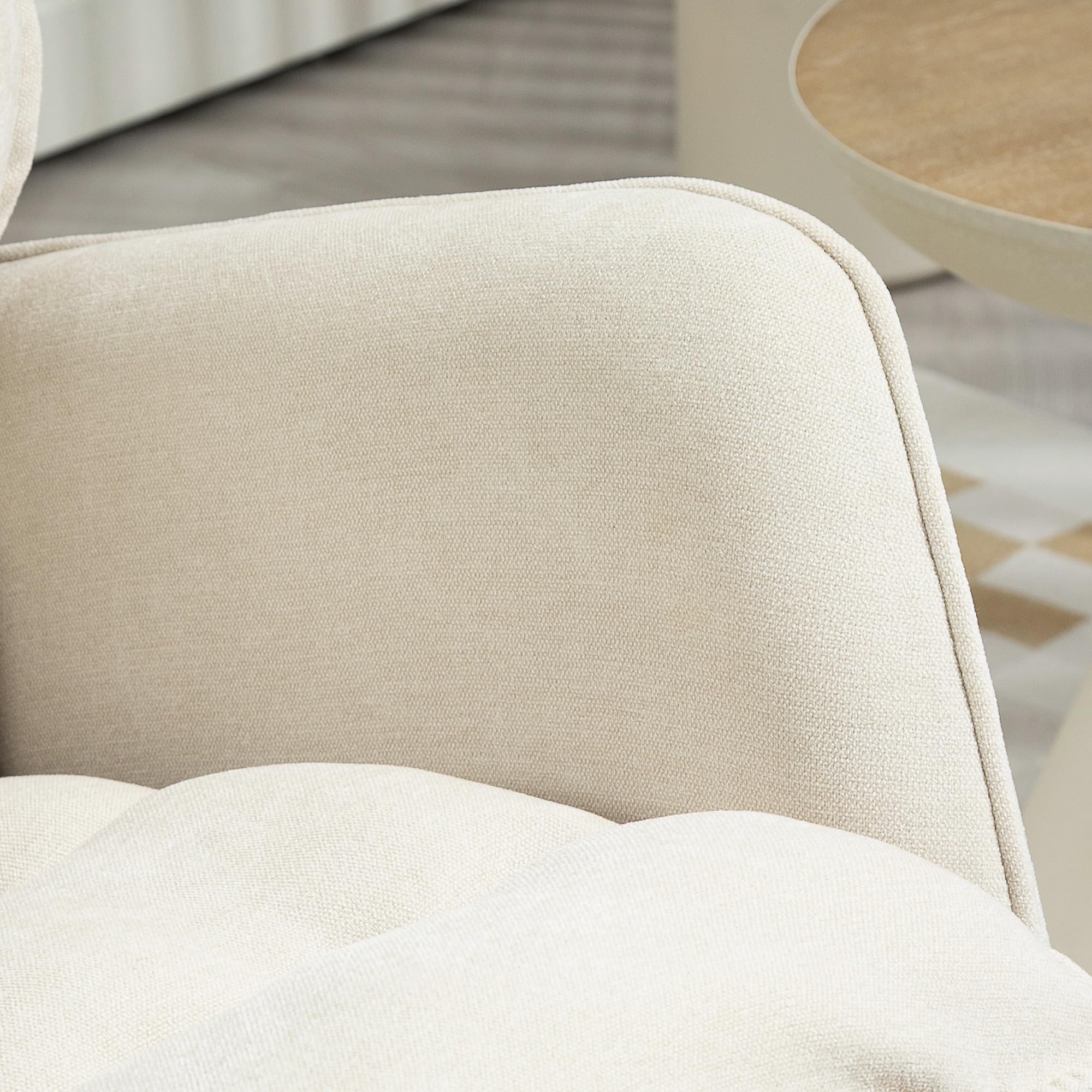 HOMCOM Fauteuil à Bascule, Rocking Chair en Chenille, Chaise à Bascule avec Dossier et Assise Larges rembourrés, accoudoirs, Base en Bois de hêtre, pour Salon, Chambre, Beige