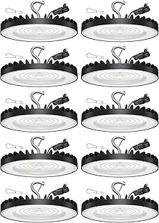 Yihuven 10 Pack UFO LED High Bay Light 150W, 21000 LM, 5000K Daylight, Commercial LED Shop Lights Fixture with US Plug for...