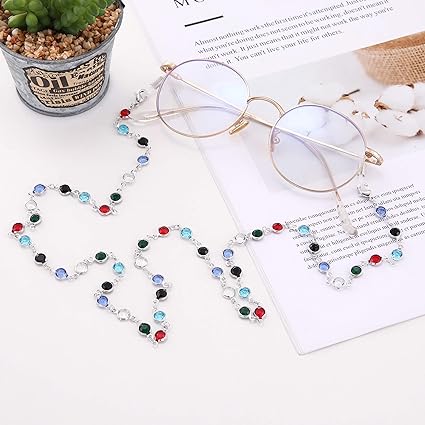 TEAMER Rvs Kralen Lenzenvloeistof Ketting Zonnebril Doos Kettingen Eyewear Cord Lenzenvloeistof Neck Strap Voor Vrouwen, Figaro Ketting - Goud, Eén Maat