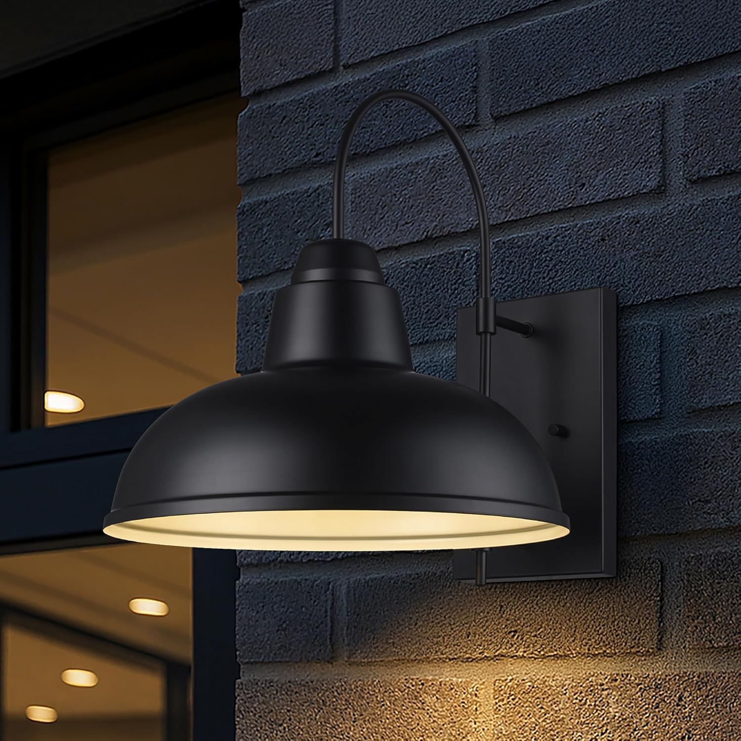 Asher Hamilton Hawthorne Outdoor Wall Lamp | Black Finish | 11x11 Inch Exterior Wall Sconce | Wet Rated | E26 Bulb Compatible | Metal Construction for Porch, Patio, Garage (Black, 14-Inch)