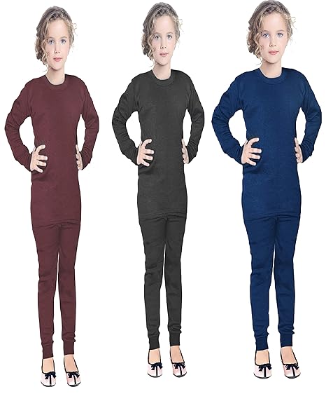 FAIQA Thermal Wear Top Pajama Set for Boys Girls Kids Baby (Pack of 3)