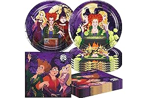 Hocus Pocus Party Supplies for Kids (40 Pack) - 20 Plates and 20 Napkins