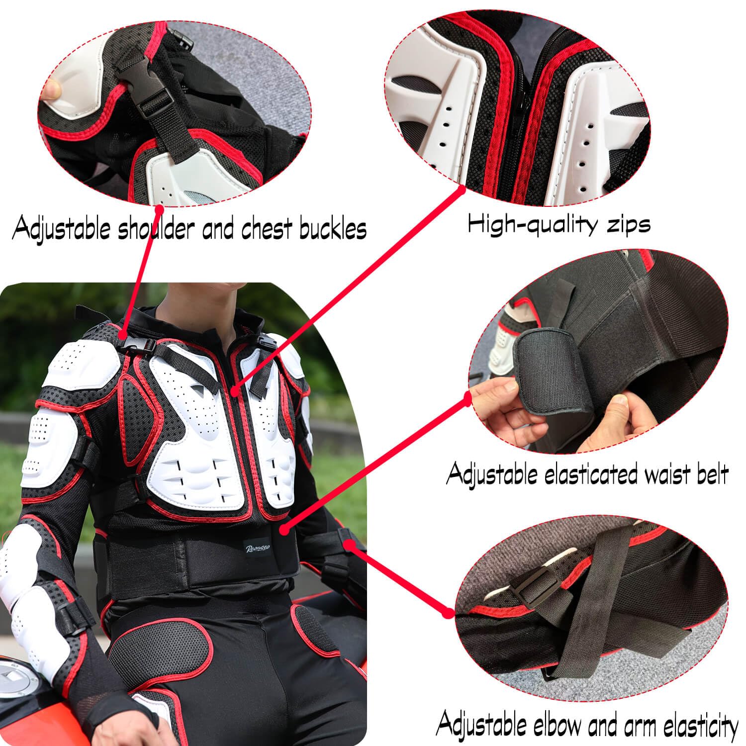 Giacca protettiva integrale da moto per giovani adulti, giacca protettiva per motocross, ATV, MTB, corse