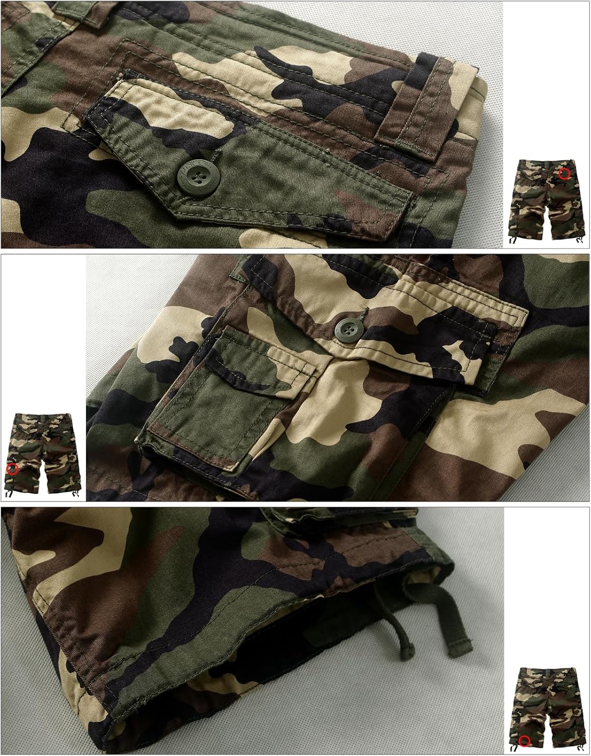 Match Men's Twill Comfort Cargo Short Without Belt #S3612 (Label Size 6XL/44 (US 42), Khaki max)