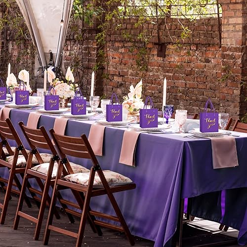 Miniatura 6 de Honoson 60 bolsas pequeñas de regalo de agradecimiento con asas de 4 x 2.75 x 4.5 pulgadas, papel de aluminio dorado para fiesta de agradecimiento