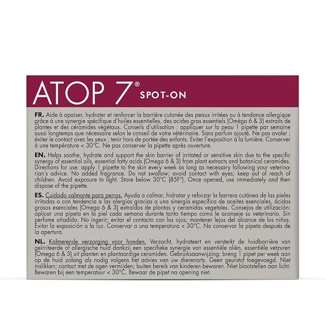 Foto 2 de 8 de Dermoscent ATOP 7 Spot-On Pipetas Perros Piel Sensible 10-20 kg 4 x 1,2 ml