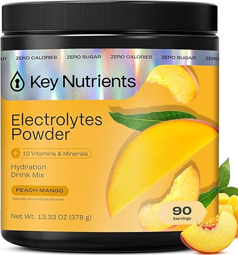 Miniatura 11 de KEY NUTRIENTS Electrolitos multivitamínicos en polvo sin azúcar - Polvo de electrolitos de naranja ácida - Suplemento de resistencia y energía