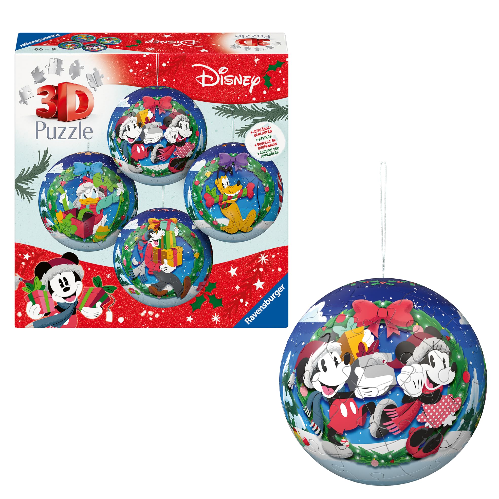 Ravensburger Disney Christmas Baubles 4x 54 piece 3D Jigsaw Puzzle