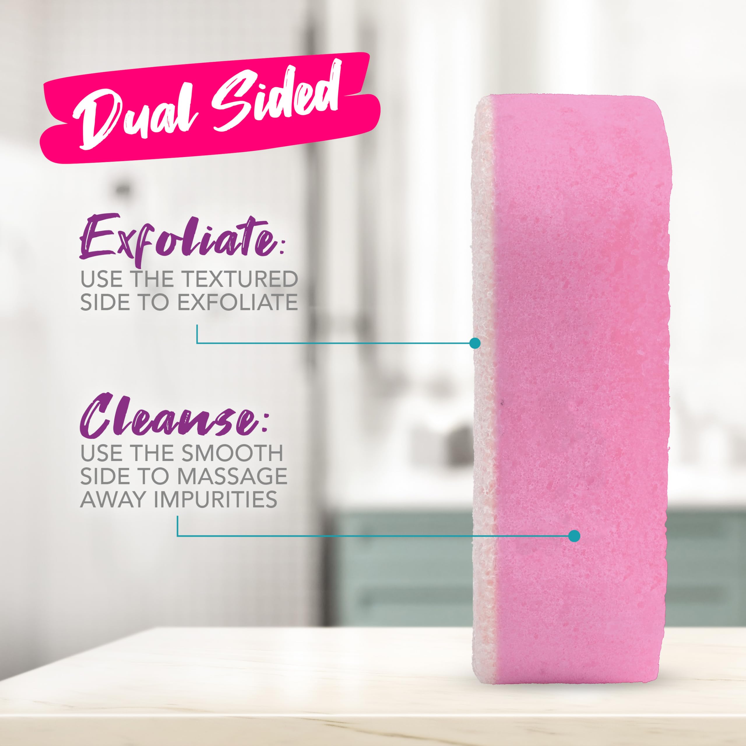 Spongeables Pedi Scrub Foot Exfoliating 20+ Wash Sponge, Lavender, 1 Count