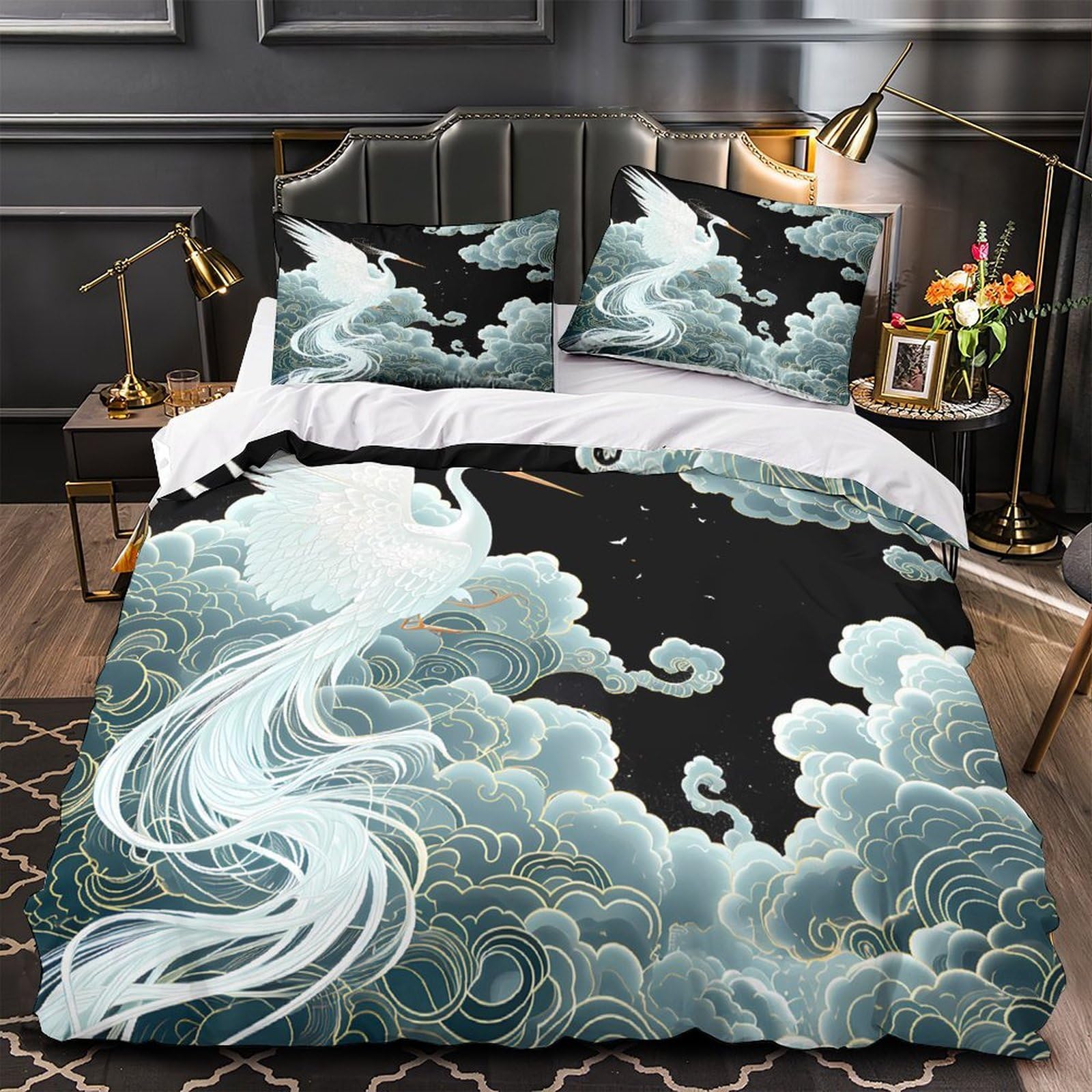 Parure de lit microfibre super douce 3D finition haut de gamme 260x220