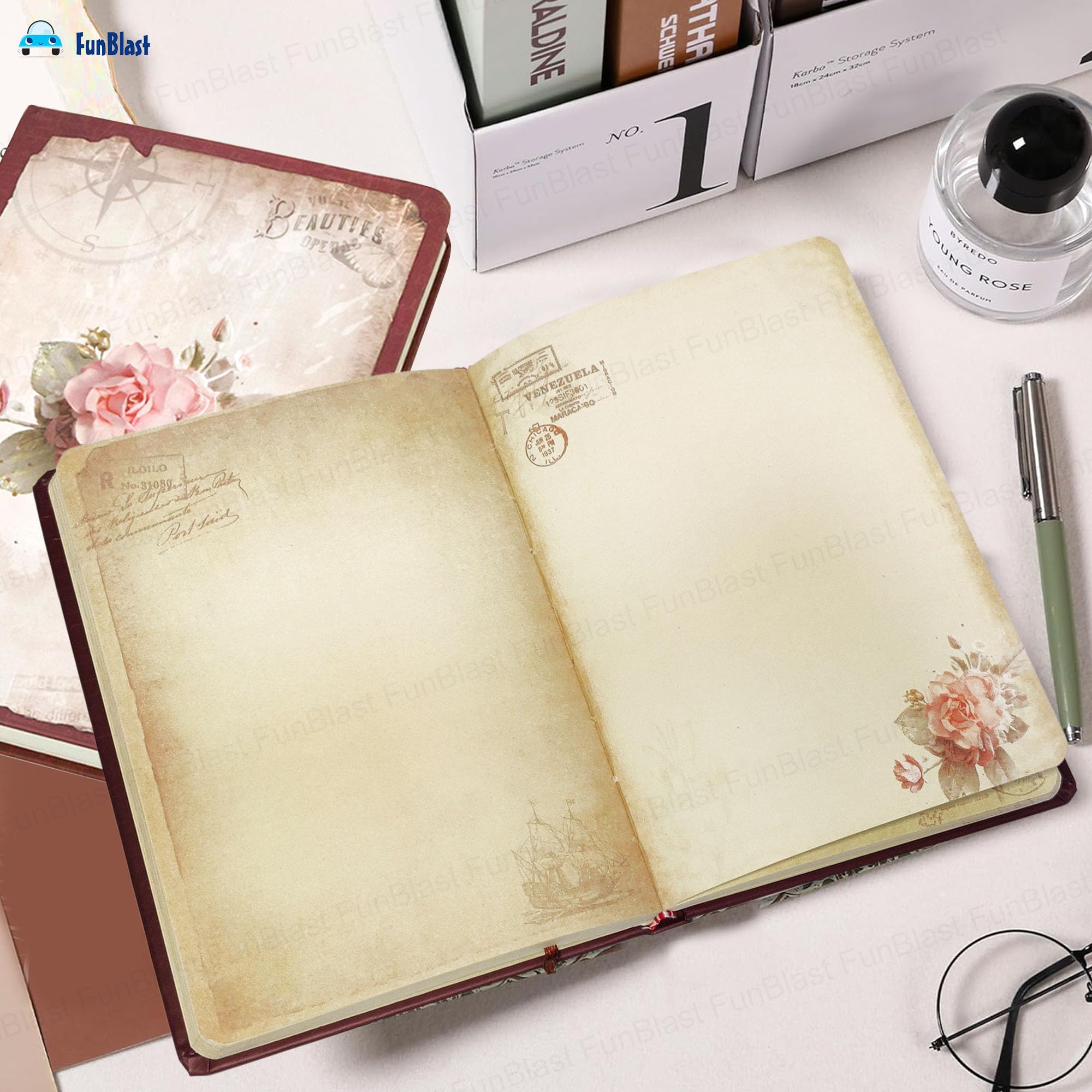 FunBlast Aesthetic Diary for Girls – Floral Design Kawaii Diaries, Stylish Diary, Notebooks Diary for School, Home, Office, Travel Diary & Notebook – A5 Size - Random (200+ Pages) 3