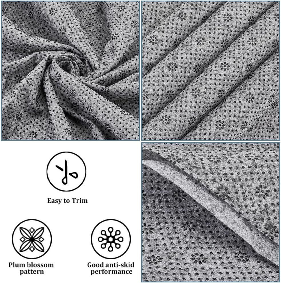 GORGECRAFT 78.74x78.74inch Non Slip Final Backing Cloth Large Antislip Primary Tufting Cloth Pad with Plum Blossom Pattern Fabric for Carpets Rug Tufting Gun Cushion Punch Needle Slate Gray