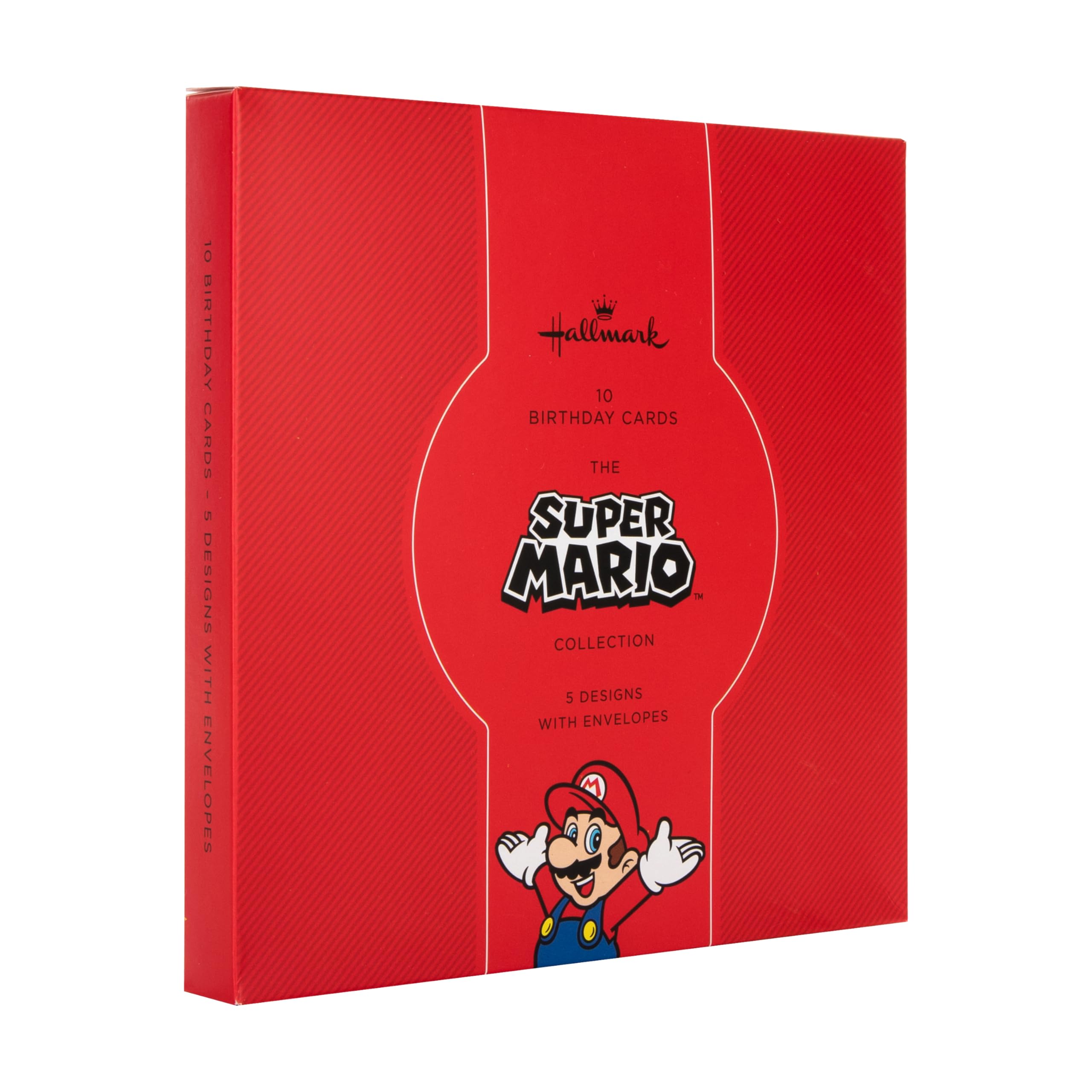 Hallmark Birthday Cards, Multipack Birthday Cards, Nintendo, Super Mario Bros, Mario, Luigi, Princess Peach, Toad, Bowser, Gaming, Pack of 10, 5 Designs with Envelopes