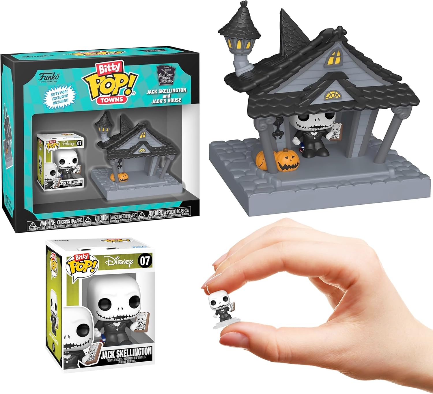 Treasure Jack Skellington Figure Nightmare Before Christmas Town House Halloweentown Fright Character + Pop! Oogie Boogie + Blind Box 6 Items
