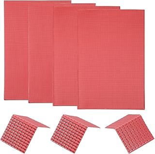 MECCANIXITY Miniature Roof Tiles PVC Model Roof Tiles Mini DIY Tiles Model Building Set for Model Building Dolls Houses Garden Sand Table 29.5x19.5cm/1.16x0.76 Dark Red Pack of 4,1:50