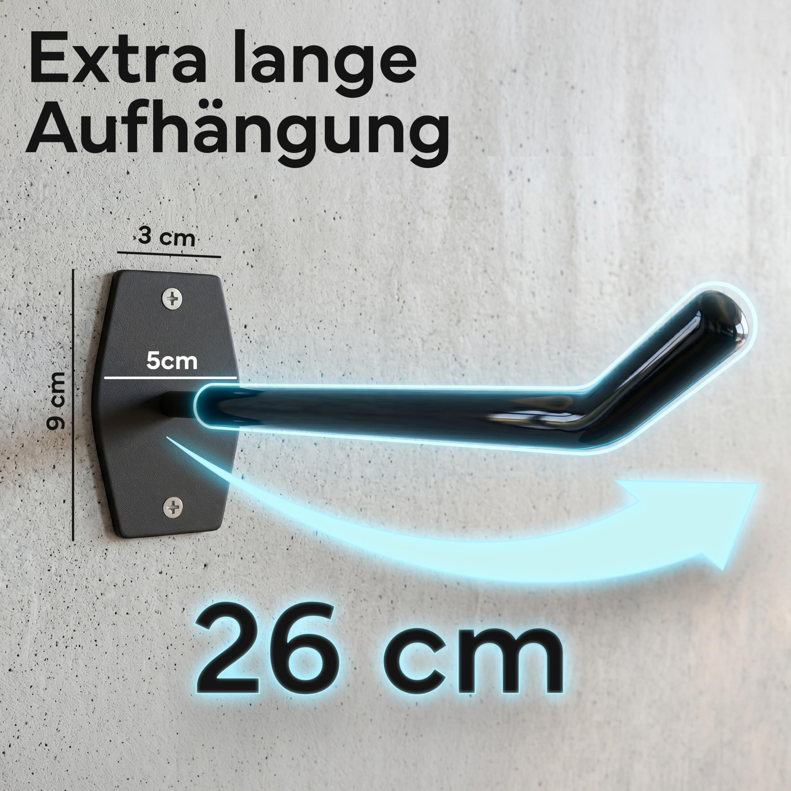 NEOLYMP Autoreifen Wandhalterung 4er Set - Platzsparende Reifenlagerung in der Garage - gehärteter Stahl, gummiert, bis 40kg pro Wandhalter - inkl. Fischer Dübel - Reifenhalter Wandhalterung