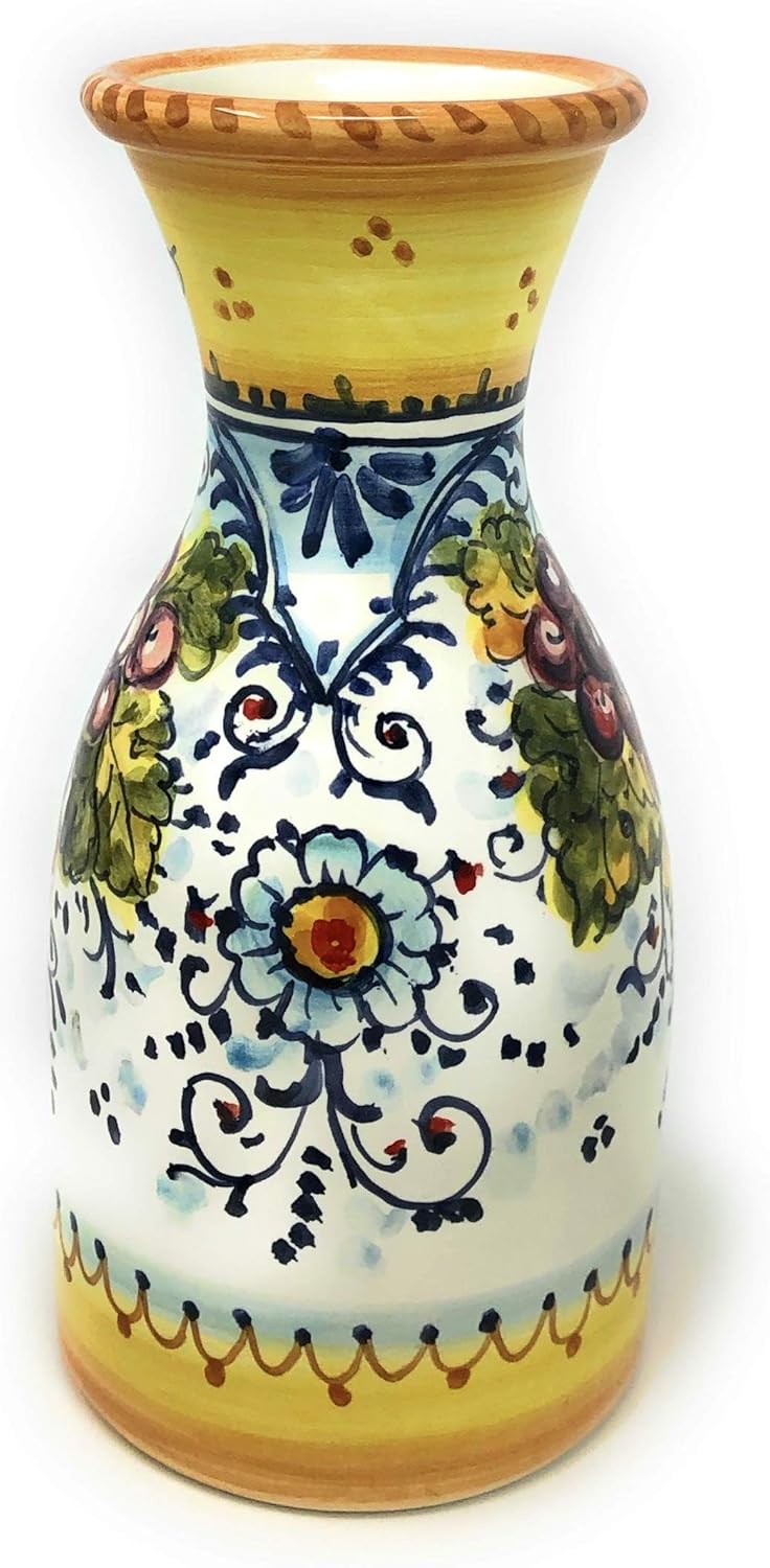 CERAMICHE D'ARTE PARRINI - Italian Ceramic Art Pottery Vase Pitcher gal 0,132 Vino Vine Hand Painted Made in ITALY Tuscan