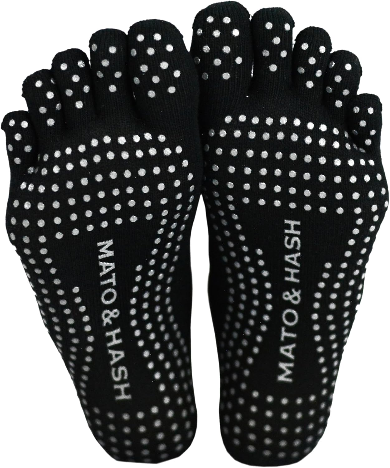 Mato & Hash 5-Toe Exercise Barefoot Feel Yoga Socks With Full Grip