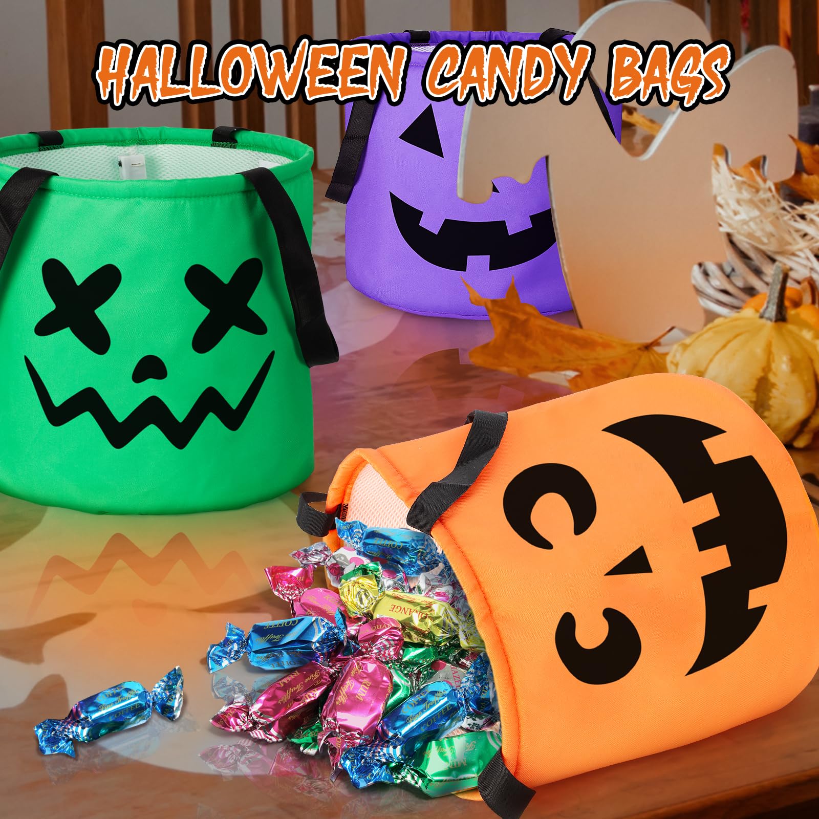 Snapklik.com : Halloween LED Light Up Trick Or Treat Bags, 4 Pcs ...