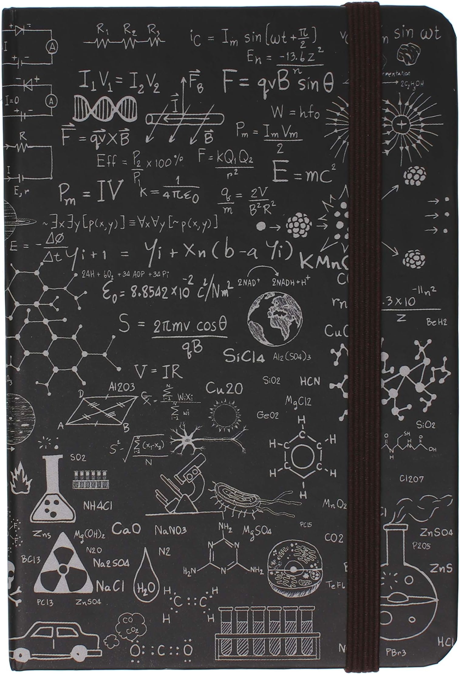 Science Is Cool STEM themed Equation Covered A6 Hardback Ruled Notebook Hardcover