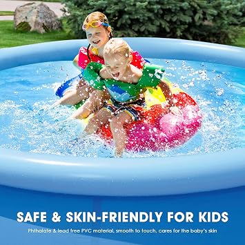 Inflatable Swimming Pool, Upgraded Leak-Proof Valve, Easy Set Up, 10ft