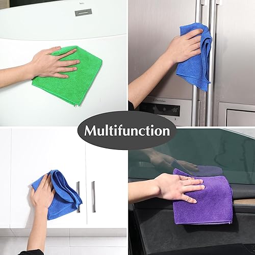 Miniatura 6 de GREEN POMELO Paquete de 12 toallas de cocina, paños de limpieza de microfibra de 10.58 ozm, toallas de cocina reutilizables y lavables, sin pelusas,