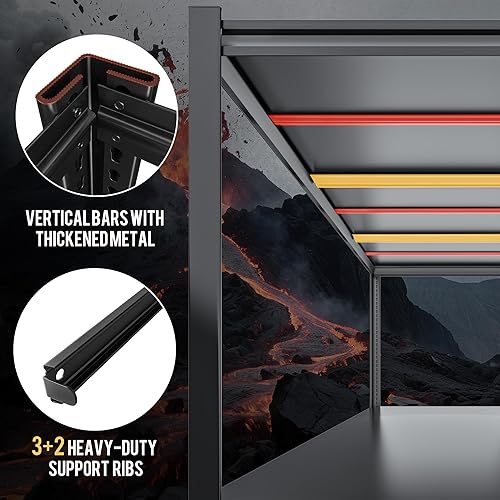 Miniatura 5 de Estantes de almacenamiento de 59.8 pulgadas de ancho x 59.8 pulgadas de alto x 24.2 pulgadas de profundidad, estantería de garaje de 2400 libras con