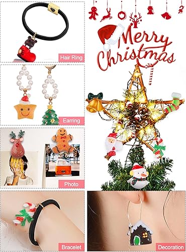 Miniatura 6 de 100 piezas surtidas de adornos de resina para manualidades de Navidad, de resina, de Kalolary en miniatura, adornos de Navidad en miniatura, Papá