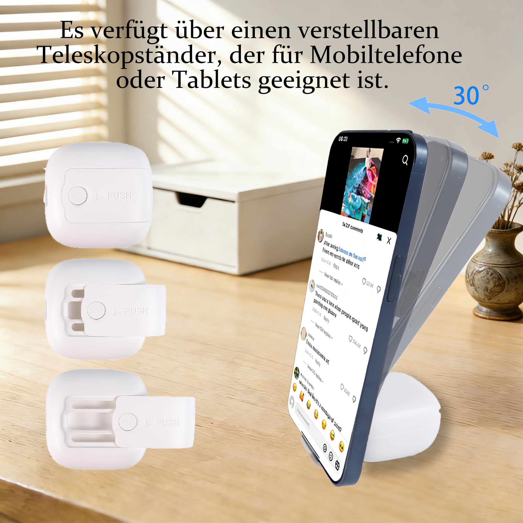 Tiktok Scrolling Ring Fingermaus mit Touchpad, Mini Bluetooth Wiederaufladbare Tragbare Maus mit Ladehülle, Fernbedienung für Kamera/Video/Kindle App/PPT, für PC Laptop Smartphone Tablet(Weiß)