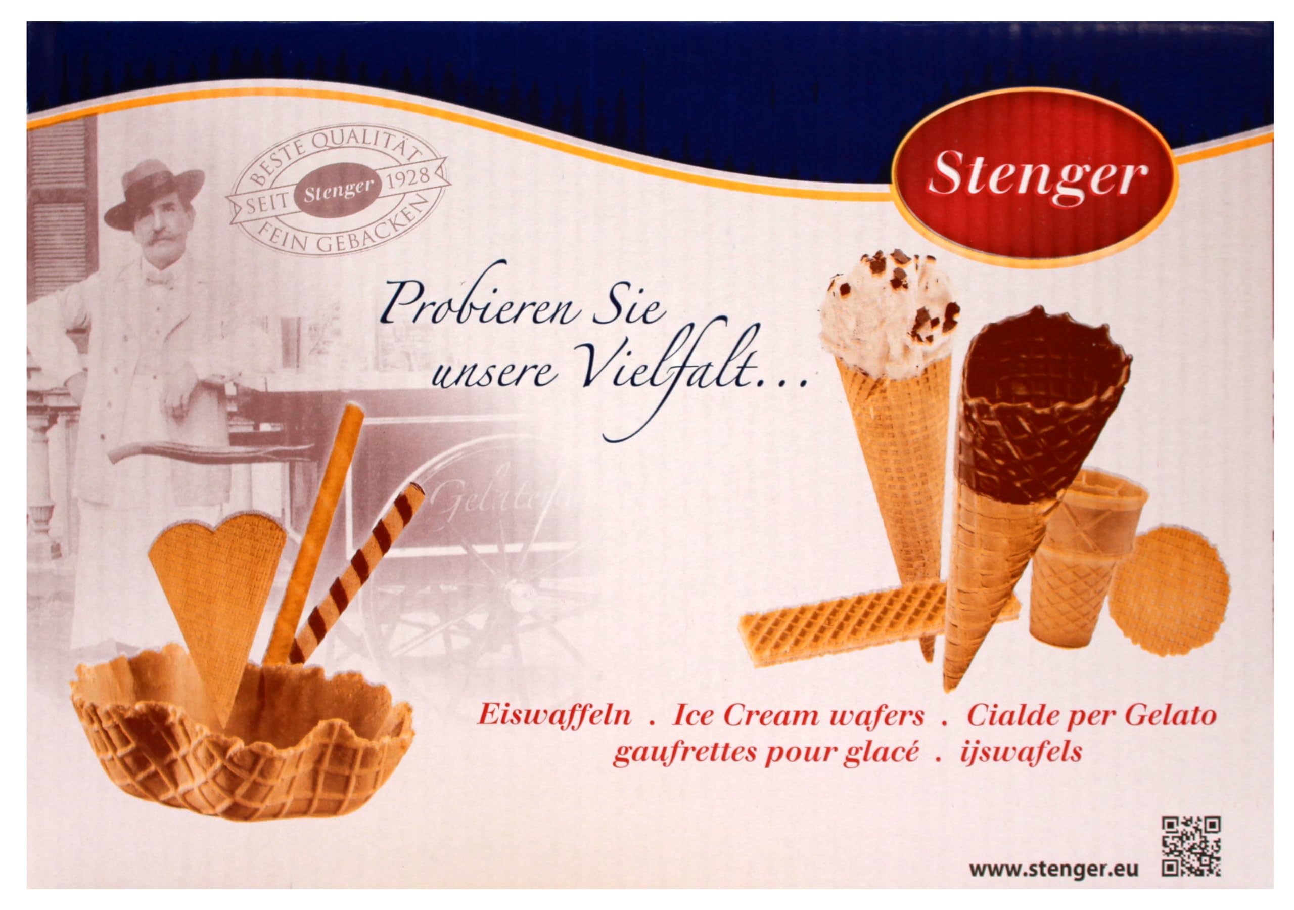 Stenger Waffelbecher groß, (1 x 220 Stück)