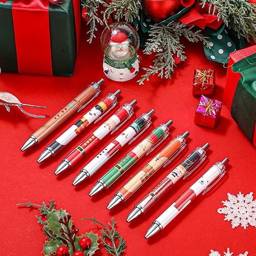 Miniatura 4 de Cholemy 200 piezas Bolígrafos de Navidad a granel Bolígrafos de tinta de gel de Navidad a granel Bolígrafos de Navidad de temática navideña