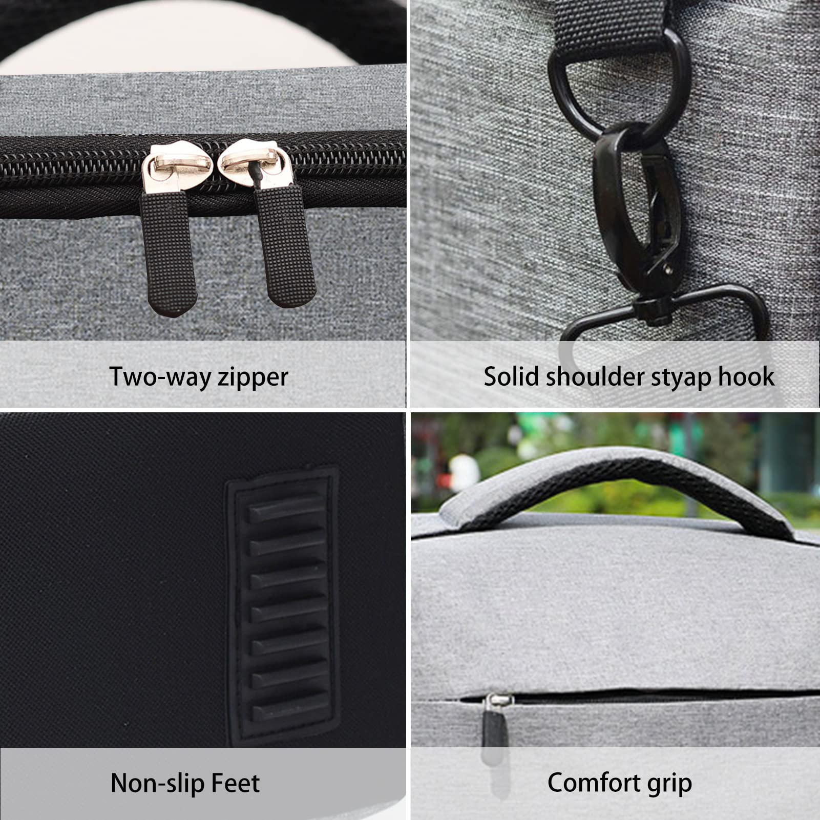 Borsa Fotografica 26 x 19 x 15 cm Custodia Macchina Reflex Videocamera Impermeabile Antiurto Slr Bag con Tracolla Regolabile e Parapioggia per Dslr Digitale Camera, Grigio