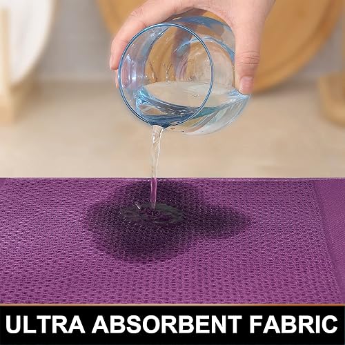 Miniatura 3 de Homaxy Paños de cocina 100% algodón, paquete de 8  12 x 12 pulgadas, tejido de gofre, muy suaves y absorbentes, paños de cocina de secado rápido,