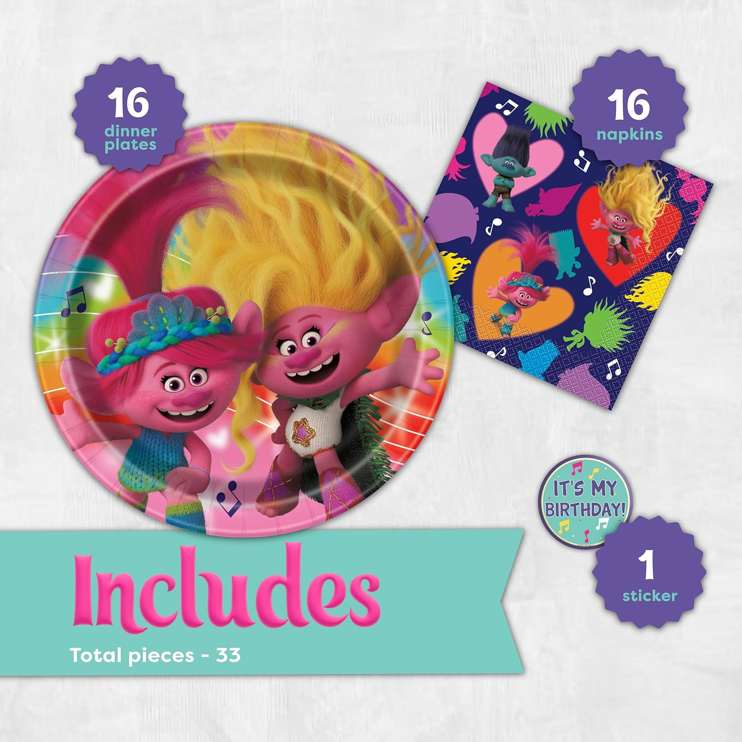 Pegatinas Stickers De Trolls | Artículos Para Fiestas – Envío 24h