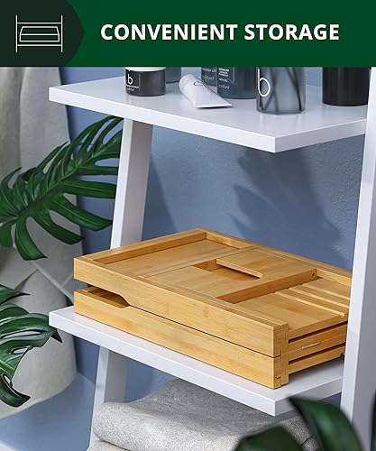 Miniatura 10 de ROYAL CRAFT WOOD Organizador de ducha de baño y soporte de producto de baño para pared, autoadhesivo sobre el inodoro, estantes de ducha para ducha