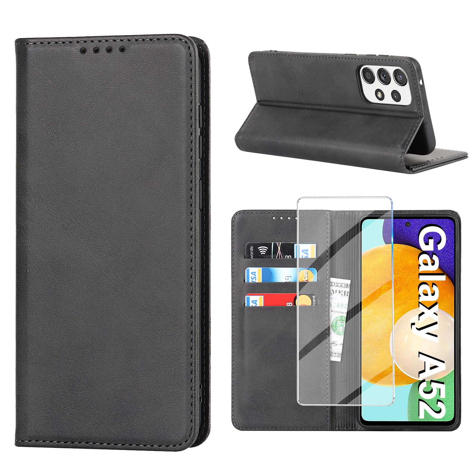 Vaki Handyhülle für Samsung Galaxy A50/A51/A52/A53/A54/A55/A56/A57/A41/A21S/A40/A71/A25/A26 Hülle mit Schutzfolie