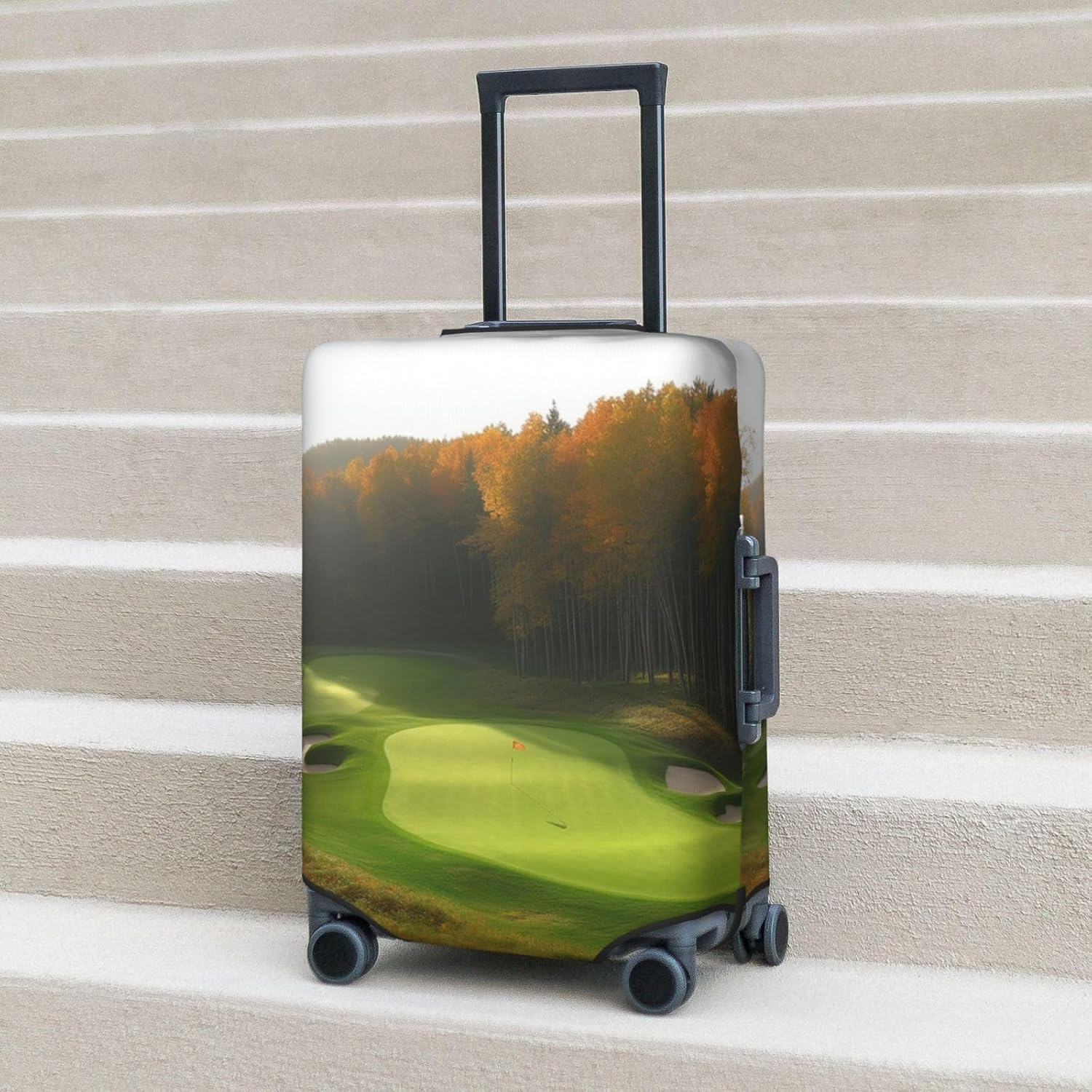Travel Luggage Cover Protector Golf Course Suitcase Cover Washable Elastic Suitcase Protector Anti-Scratch Suitcase Cover Fits 18-32 Inch Luggage
