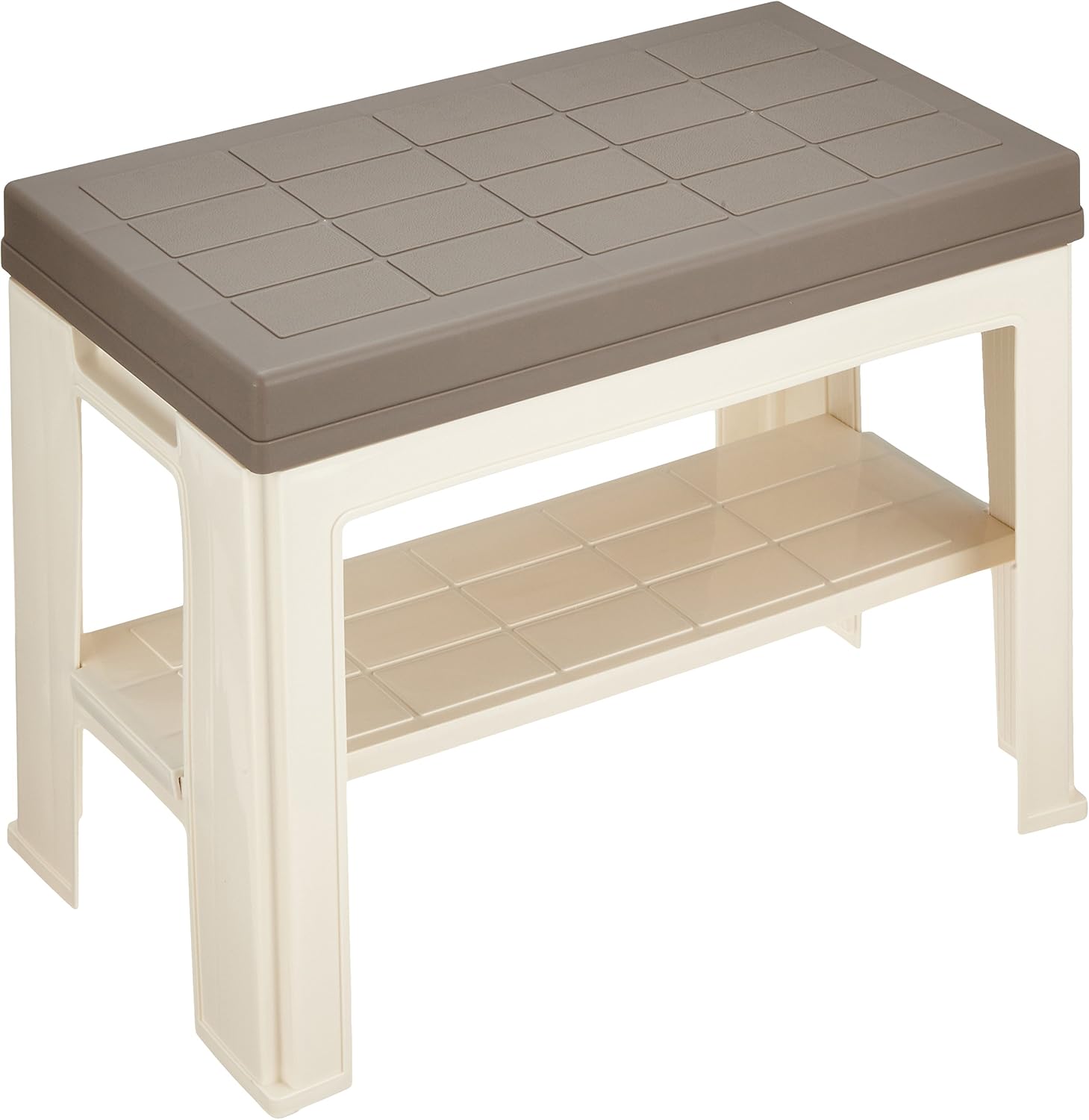 Like-IT Shoe Storage Entrance Bench, Approx. Width 17.9 x Depth 10.6 x Height 14.0 inches (45.5 x 27 x 35.5 cm), Brown, Made in Japan