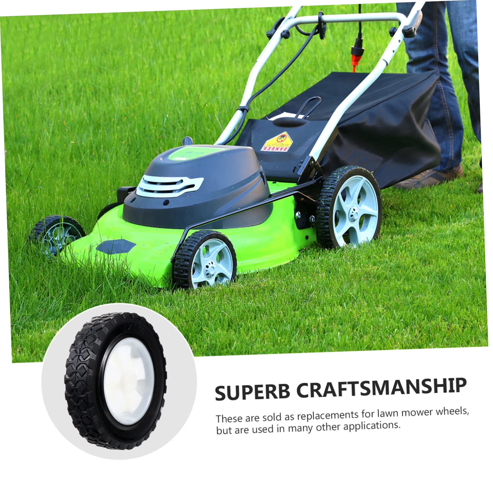 Sosoport 2piezas Ruedas Sólidas para Cortacésped Inflado Ruedas para Jardinería y Uso Exteriores