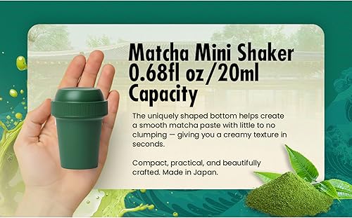 Miniatura 7 de Mini coctelera de matcha prémium (0.68 onzas líquidas) para polvo de matcha y hojicha de grado ceremonial, juego de batidor de matcha moderno