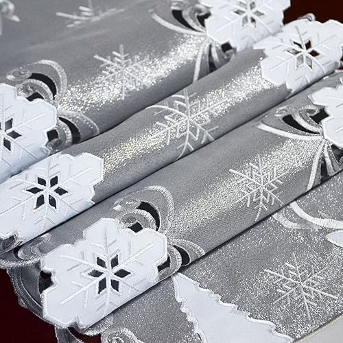 Miniatura 3 de Simhomsen Camino de mesa de reno plateado bordado para Navidad (13 x 54 pulgadas)