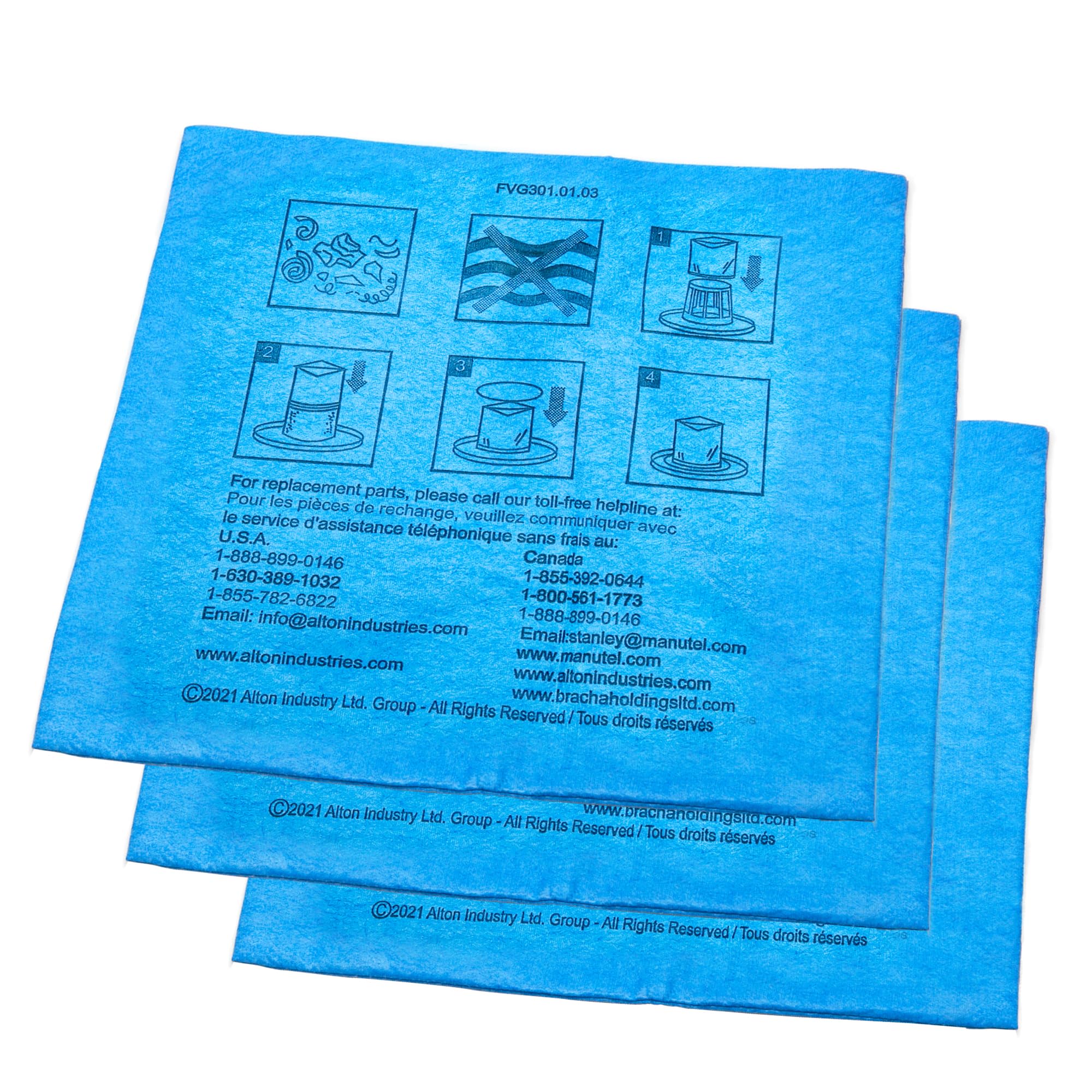 STANLEY 25-1217 Reusable Dry Filter for 1-5 Gallon Wet/Dry Vacuum, 3-Pack