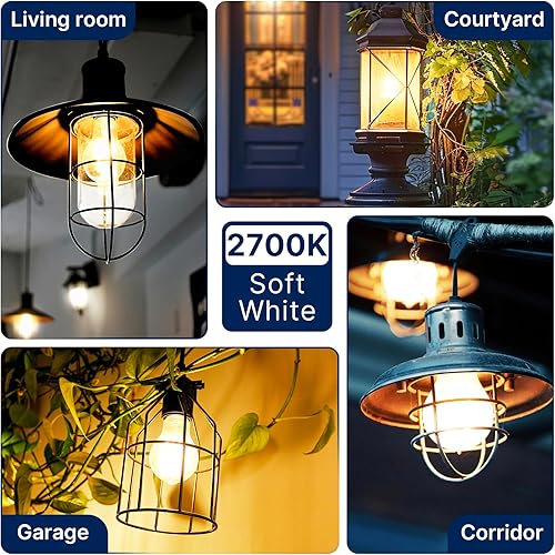 Miniatura 7 de FLSNT Bombillas LED A21 regulables equivalentes a 100 W, 12 W, 1600 lúmenes, blanco suave de 2700 K, CRI90, base media E26, vidrio transparente,