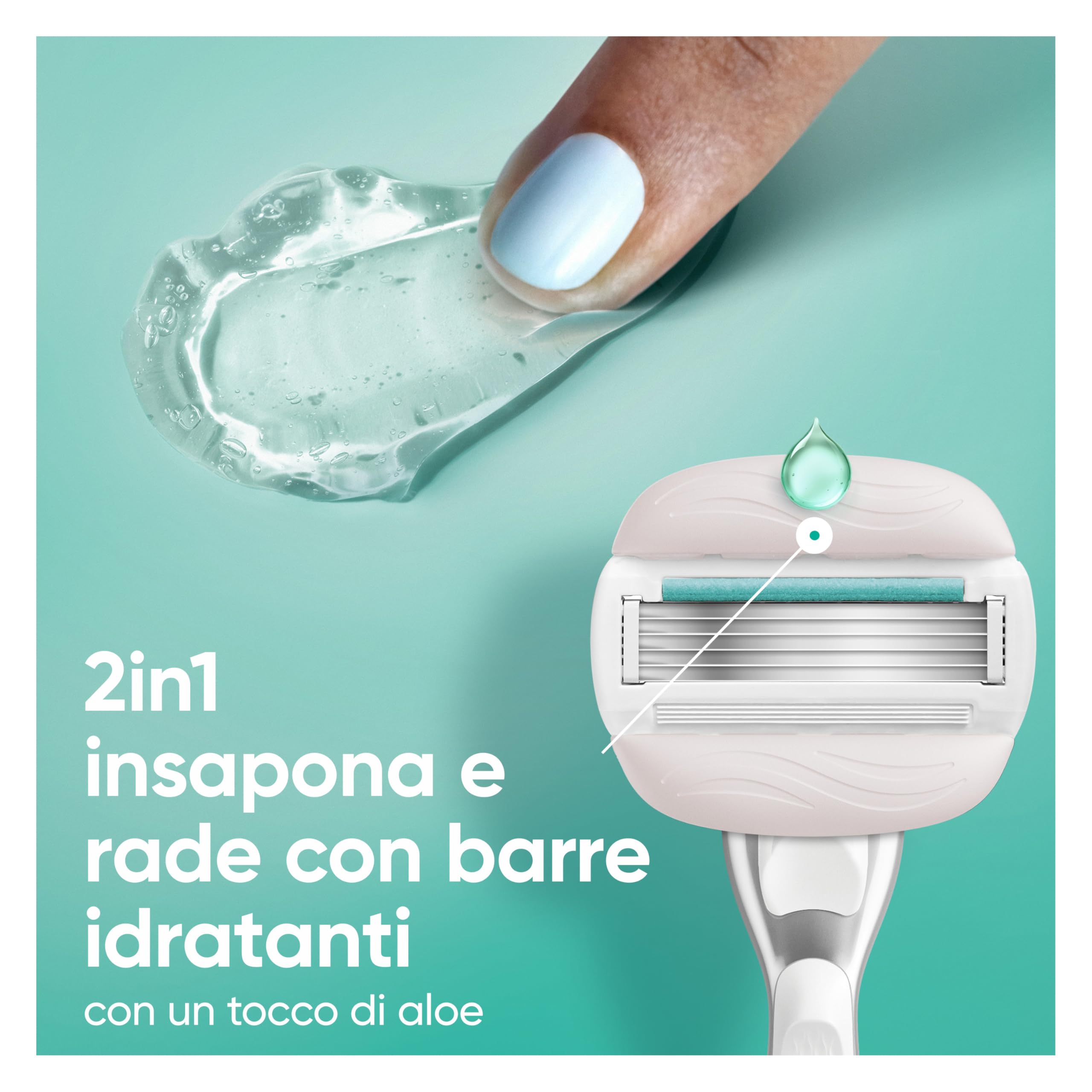 Gillette Venus Comfortglide Sensitive 10 Lamette Donna Venus di Ricambio a 5 Lame per Rasoio Donna, Adatto a Depilazione Corpo, Idea Regalo